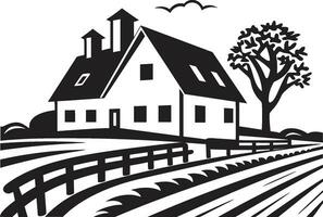 récolte propriété conception Les agriculteurs maison vecteur logo agraire demeure marque Les agriculteurs maison vecteur emblème