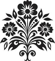 coutumier fleurir ethnique floral logo icône intrinsèque patrimoine décoratif floral vecteur élément