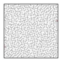 grand labyrinthe carré difficile. jeu pour enfants et adultes. casse-tête pour les enfants. énigme du labyrinthe. illustration vectorielle plane isolée sur fond blanc. vecteur