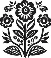 tradition fleur ethnique floral vecteur conception ancestral talent artistique ethnique floral logo icône