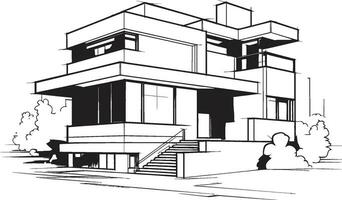 double résidence plan esquisser idée pour duplex vecteur logo paire maison esquisser duplex conception vecteur icône concept