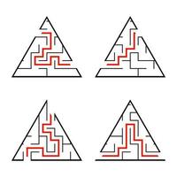 un ensemble de labyrinthes. jeu pour les enfants. casse-tête pour les enfants. énigme du labyrinthe. illustration vectorielle. vecteur