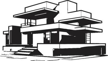chic habitat crête élégant maison conception vecteur icône vogue vivant vision moderne maison idée vecteur emblème