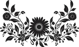 élégant floral détails invitation carte vecteur ornements complexe pétale compositions noir fleuri emblème dessins