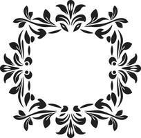 géométrique botanique vecteur icône avec fleurs abstrait pétale art noir vecteur tuile conception