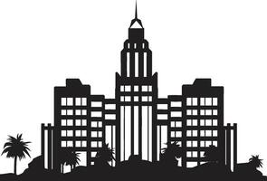 Urbain multiétage silhouette paysage urbain vecteur logo conception cityline gratte-ciel contour multiétage vecteur logo icône
