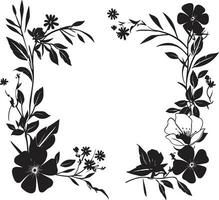 doux fleur accent noir conception élément icône majestueux botanique illustration iconique vecteur logo