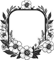 majestueux floral couronne noir vecteur Cadre ancien Cadre élégance décoratif noir logo