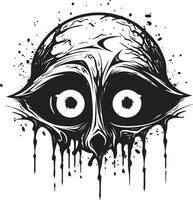 macabre zombi profil noir effrayant crâne logo terrifiant Mort-vivant grimace terrifiant noir vecteur