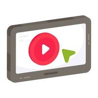 icône de téléchargement premium de la vidéo mobile vecteur