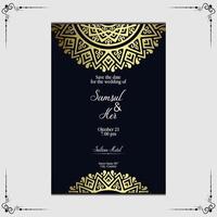 fond orné de mandala d'or de luxe pour l'invitation de mariage, vecteur gratuit de couverture de livre