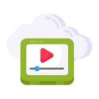 icône de conception modifiable de la vidéo en nuage vecteur