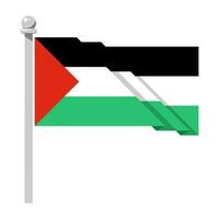 agitant Palestine drapeau dans plat style, vecteur illustration