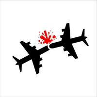 vecteur avion crash accident silhouette illustration icône