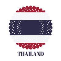 drapeau de la thaïlande avec un élégant concept d'ornement de médaille vecteur