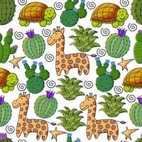 illustration vectorielle mignon. cactus, aloès, succulentes. éléments naturels décoratifs vecteur