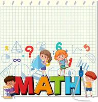 enfants avec modèle d'icône mathématique vecteur