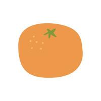 Orange fruit vecteur illustration. dessiné à la main coloré griffonnage entier mandarine isolé sur blanche. agrumes fruit. juteux citron.