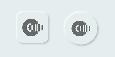 enregistrement solide icône dans néomorphe conception style. l'audio panneaux vecteur illustration.