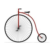 vieux vélo isolé sur blanc arrière-plan, rétro penny farthing vélo. haute roue ancien vélo, vecteur illustration.