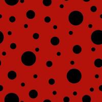 coccinelle sans couture modèle avec rouge Contexte et noir taches. vecteur illustration.