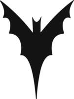 chauve souris horreur plat. autocollant avec noir Souris pour Halloween décoration. Facile icône avec animal. silhouette de en volant chauve souris vecteur