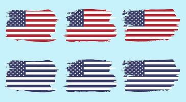 américain drapeau silhouette, grunge Etats-Unis drapeau ensemble vecteur, grunge, drapeau, silhouette, indépendance, juillet, 4e de juillet, 4e juillet, drapeau silhouette vecteur