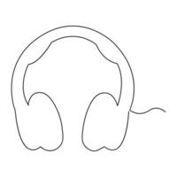 écouteurs continu un ligne main dessin minimalisme et contour vecteur illustration