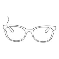 des lunettes de soleil contour vecteur illustration de de face vue lunettes continu Célibataire ligne art dessin