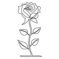 continu Rose fleur un ligne main dessiner esquisser et contour vecteur illustration de minimaliste