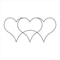 continu un ligne art dessin cœur forme vecteur illustration de minimaliste contour l'amour concept