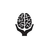 cerveau logo silhouette conception vecteur modèle. idée de génie pense idée logotype concept icône.