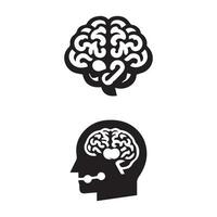 cerveau logo silhouette conception vecteur modèle. idée de génie pense idée logotype concept icône.