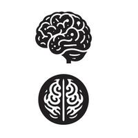 cerveau logo silhouette conception vecteur modèle. idée de génie pense idée logotype concept icône.