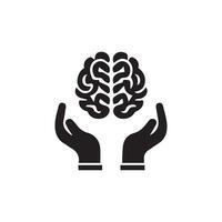 cerveau logo silhouette conception vecteur modèle. idée de génie pense idée logotype concept icône.