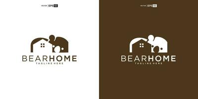 ours maison logo conception modèle. ours maison Accueil logo branché rétro ancien vecteur icône illustration