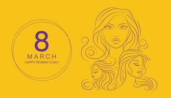 aux femmes journée bannière , 8 mars, minimal doubler, vecteur