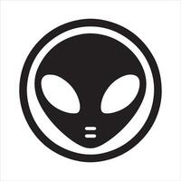 minimal extraterrestre icône vecteur silhouette noir Couleur