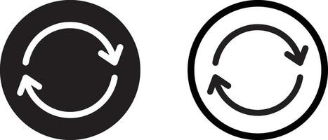 rafraîchir icône ensemble dans deux modes isolé sur blanc Contexte . vecteur illustration