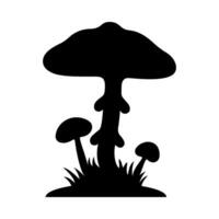 champignons silhouette illustration sur isolé Contexte vecteur