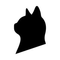 chat tête silhouette illustration sur isolé Contexte vecteur