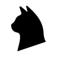 chat tête silhouette illustration sur isolé Contexte vecteur