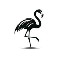 silhouette flamant oiseau art symbole logo icône vecteur dessin animé illustration