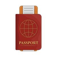 billet avion dans passeport livre illustration vecteur