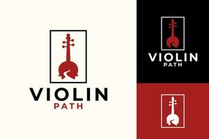 violon chemin la musique périple logo conception vecteur