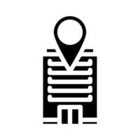 Bureau carte emplacement glyphe icône vecteur illustration