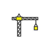 la tour grue icône. signe pour mobile concept et la toile conception. contour vecteur icône. symbole, logo illustration. vecteur graphique.