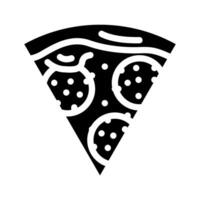 Pizza tranche italien cuisine glyphe icône vecteur illustration