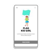 content drapeau enfant fille vecteur