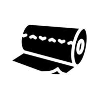 toilette rouleau papier serviette glyphe icône vecteur illustration